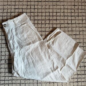 Maeve The Colette Crop Wide Leg Pants Cream 30